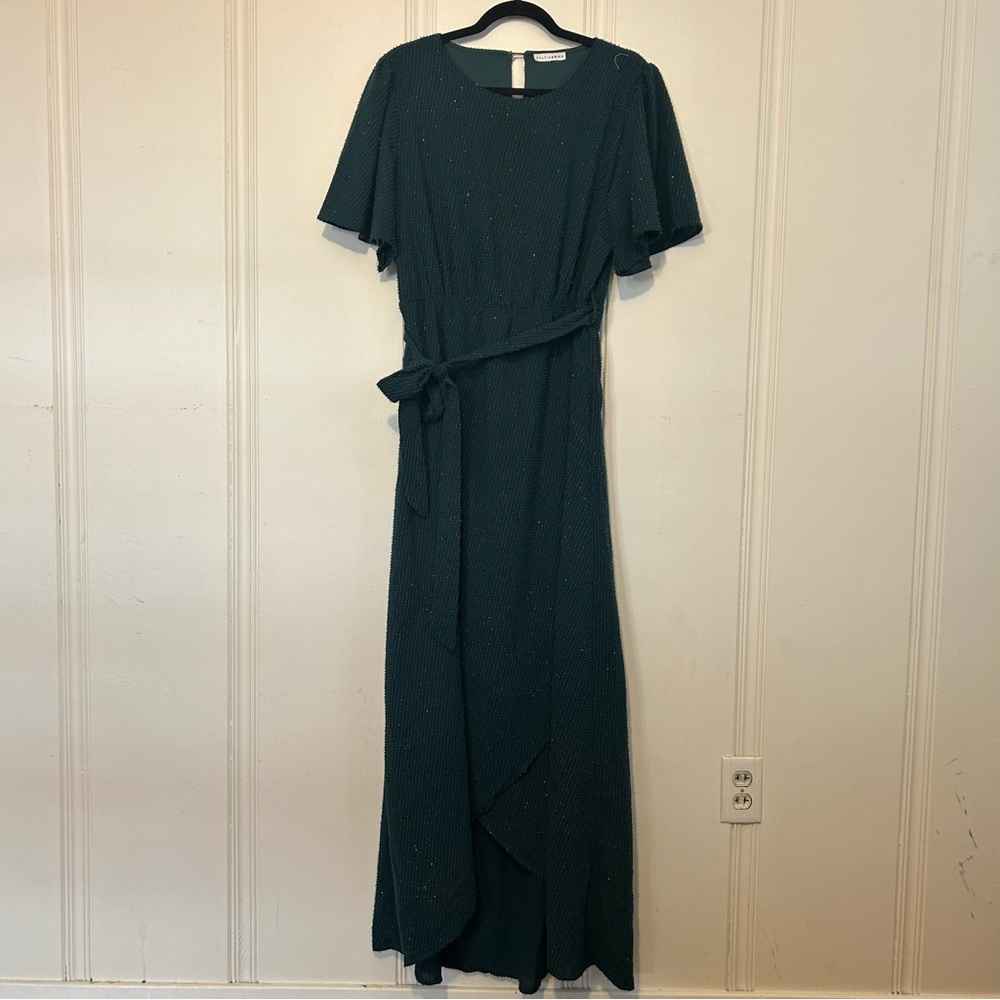 Baltic Born Green Glitter/Sparkle Textured Dress